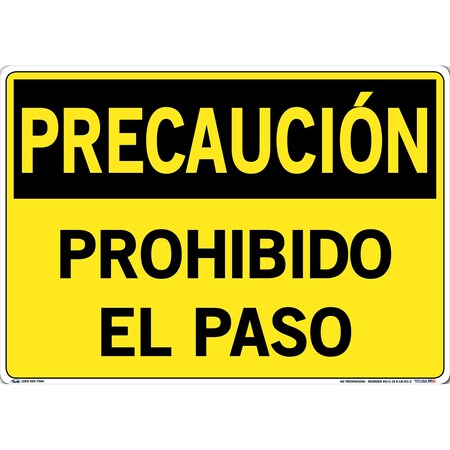 Vestil Vinyl Label Sign, 14-1/2" Height, 20-1/2" Width, Vinyl Label, Rectangle, Spanish SI-C-15-E-LB-011-S